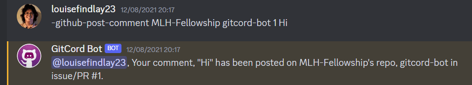 GitCord Bot PR Comment